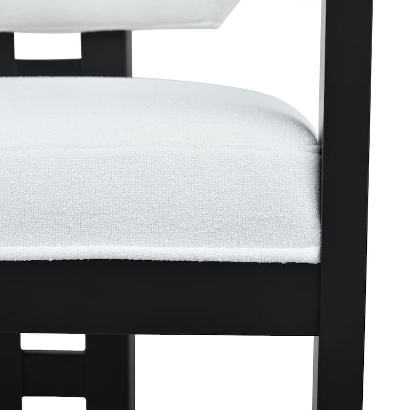 Modern Set of 2 Dining Chairs with Armrests Cushioned Backrest, Solid Wood Frame for Dining Room Living Room and Café