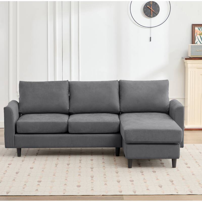 Snow Velvet Sectional Sofa