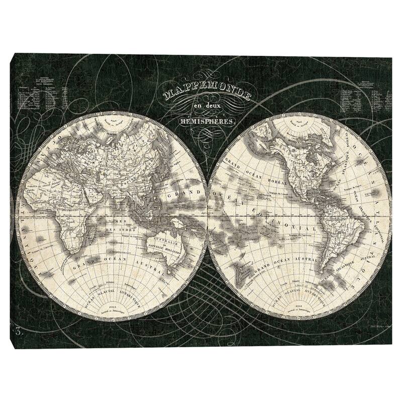 French World Map I by Sue Schlabach Canvas Art Print