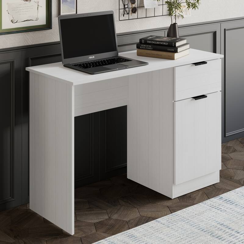 CraftPorch Mid Century wooden Writing Table with Cabinet