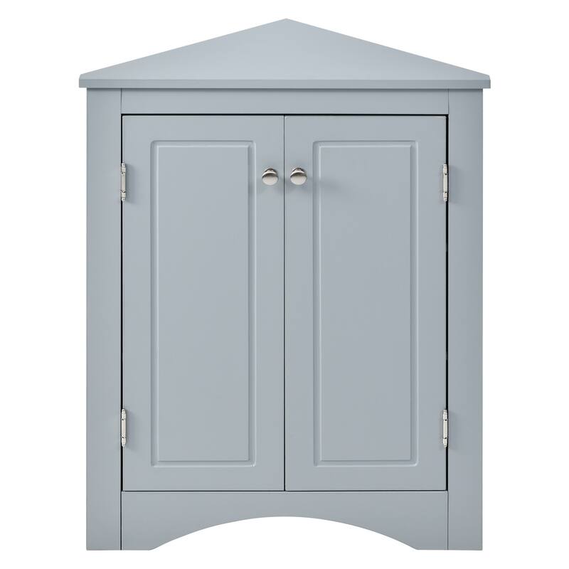 Blue Triangle Bathroom Storage Cabinet with Adjustable Shelves, Freestanding Floor Cabinet for Home Kitchen