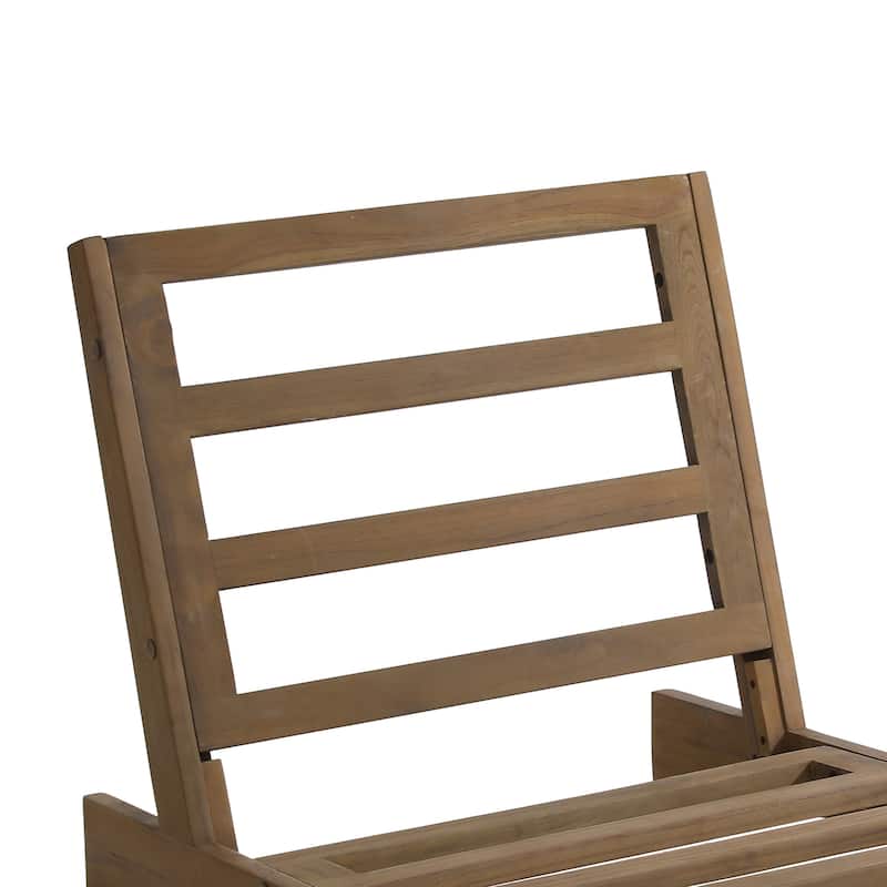 Outdoor Furniture Teak Wood Armless Loveseat Sofa With Cushion