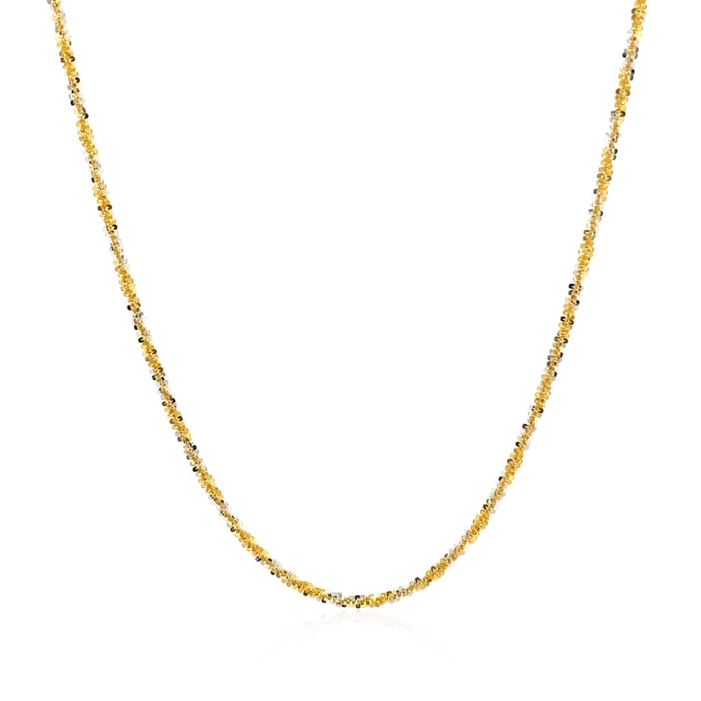 MayaMila 14k White and Yellow Gold Two Tone Sparkle Chain 1.5mm