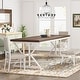 preview thumbnail 32 of 52, Farmhouse Dining Table for 6 People, 70.8-Inch Rectangular Wood Kitchen Table