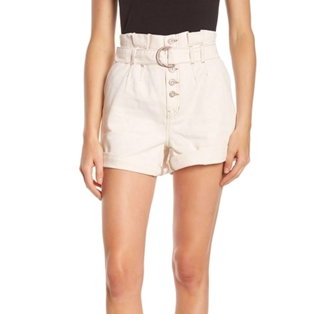 free people white jean shorts