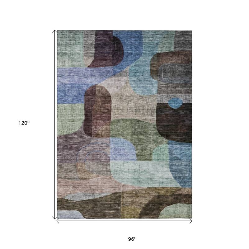 HomeRoots Abstract Transitional Rectangle Outdoor Rug