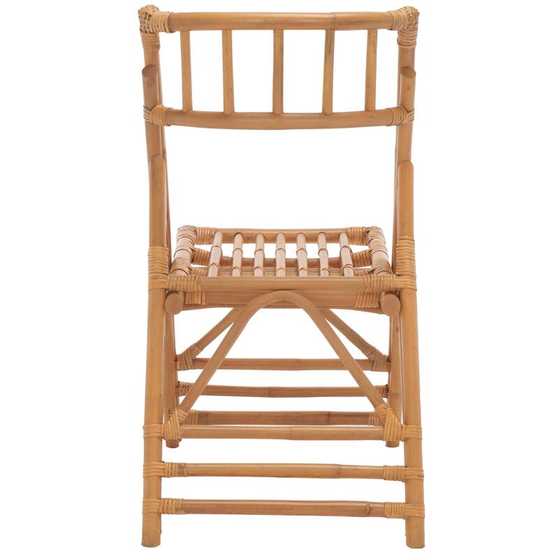 SAFAVIEH Maja Black Rattan Folding Accent Chair Set of 2 (Fully Assembled) - 19Wx28Dx35H