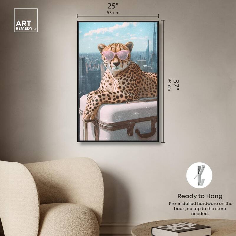 Cheetah Luggage NYC Canvas by Art Remedy