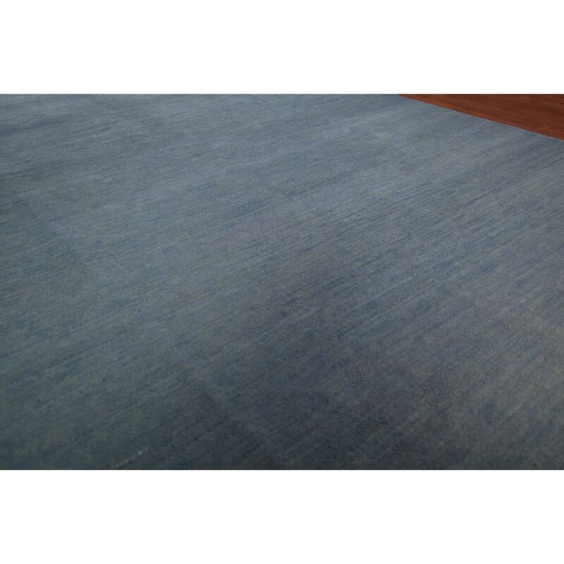 Blue Modern Gabbeh Oriental Area Rug Hand-Knotted Wool Carpet - 6'6" x 9'6"