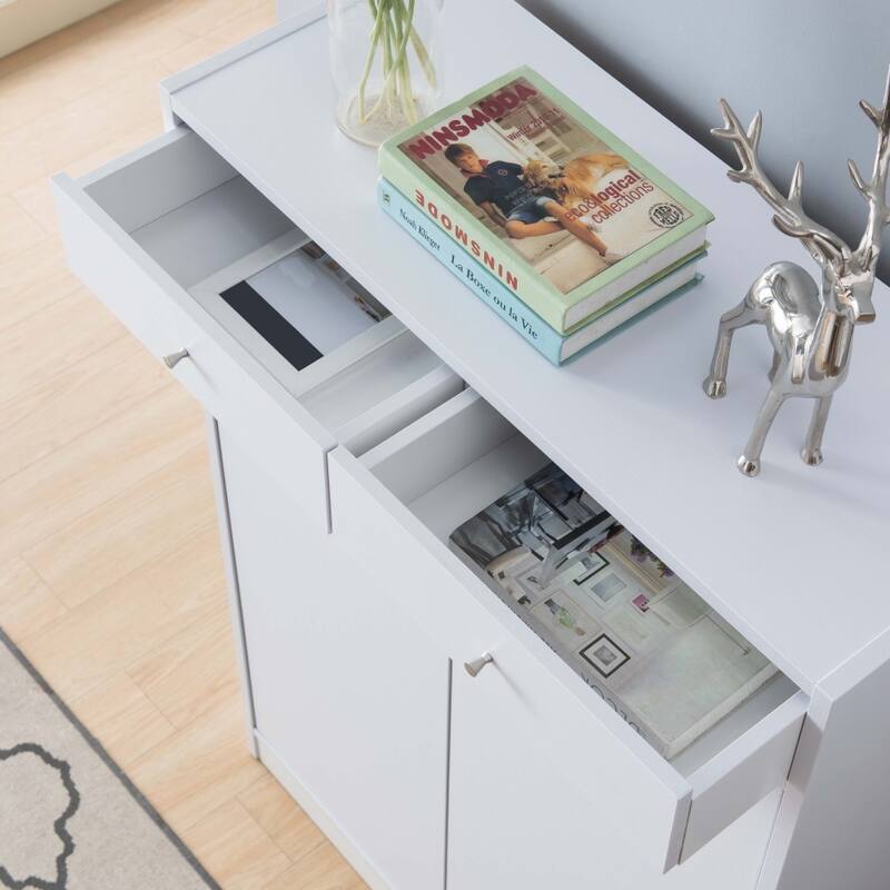 33 in.W 5-Tier Particle Board Shoe Cabinet with 2-Door and 2-Drawer