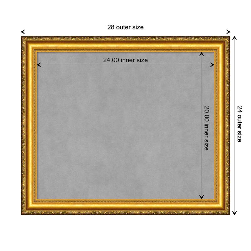 Amanti Art Colonial Embossed Gold Framed Magnetic Board - Board Size 24x20