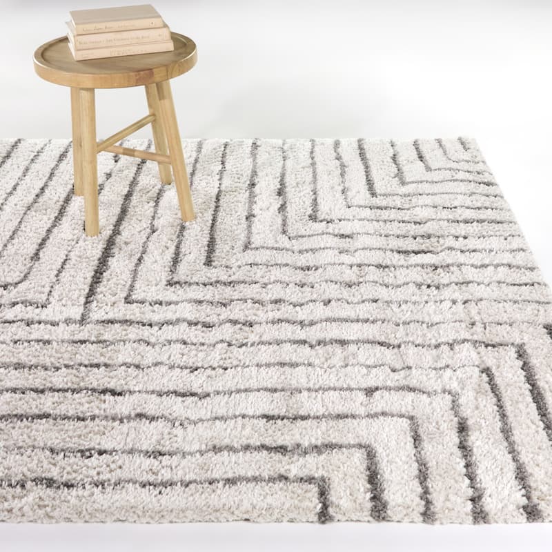 Knowles Modern Striped Area Rug - 5'3" x 7' - Cream - Rectangle