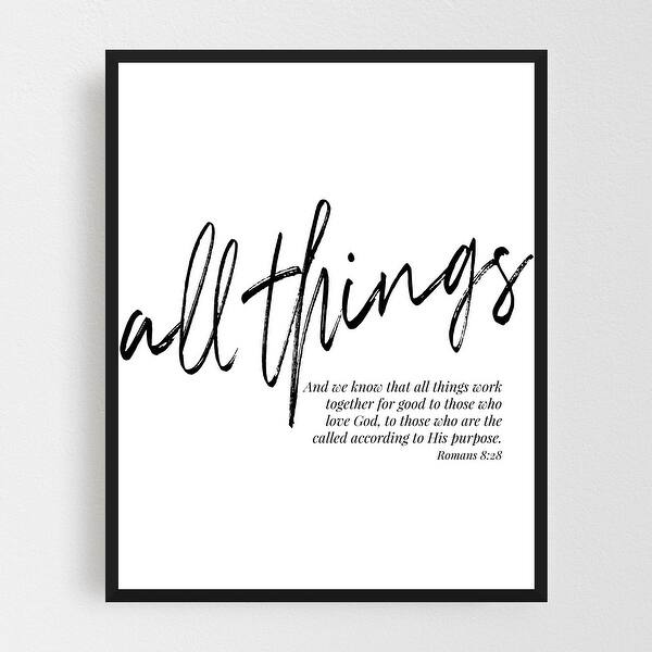 Shop Black Friday Deals On Bible Bible Verse Black And White Framed Wall Art Print Overstock 31465524
