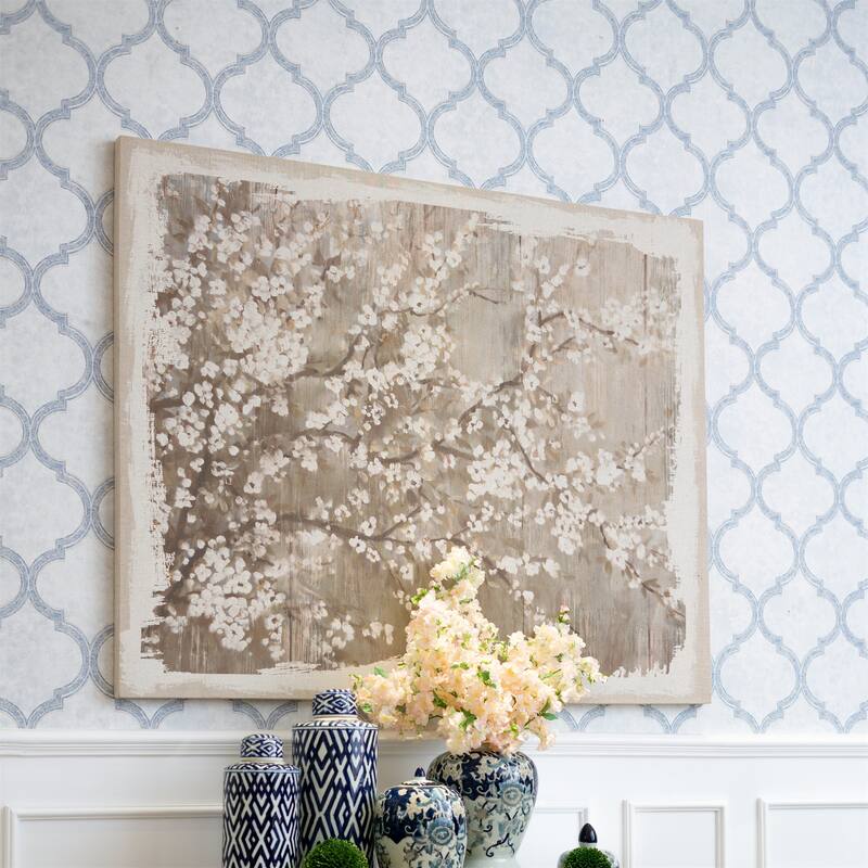 Modern 60" x 48" Large Cherry Blossom Canvas Art Print