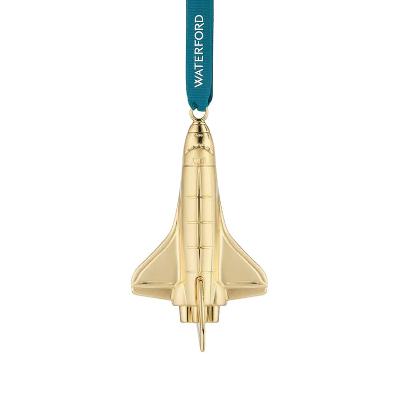 Waterford Christmas Rocketship Golden Ornament