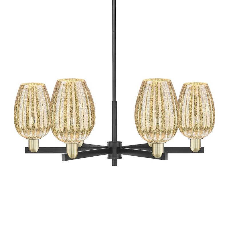 Innovations Lighting 716-6CR-14-24 Preston Chandelier Preston 6 Light - Black Antique Brass / Mercury
