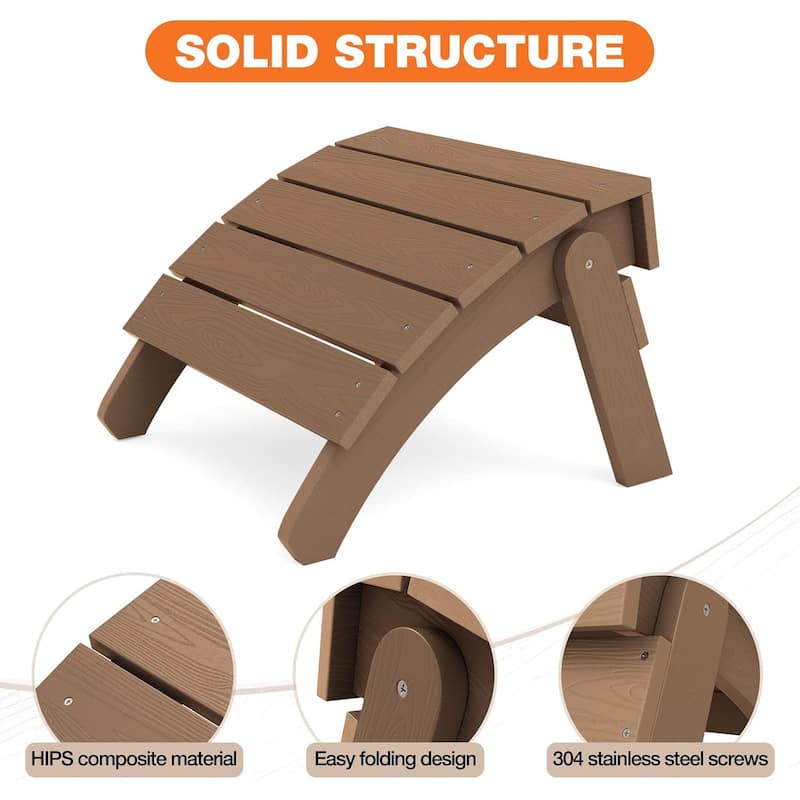 WINSOON Adirondack Ottoman,Folding Adirondack Foot Rest