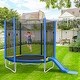 preview thumbnail 3 of 7, 7FT Trampoline for Kids with Safety Enclosure Net, Slide and Ladder, Round Outdoor Recreational Trampoline