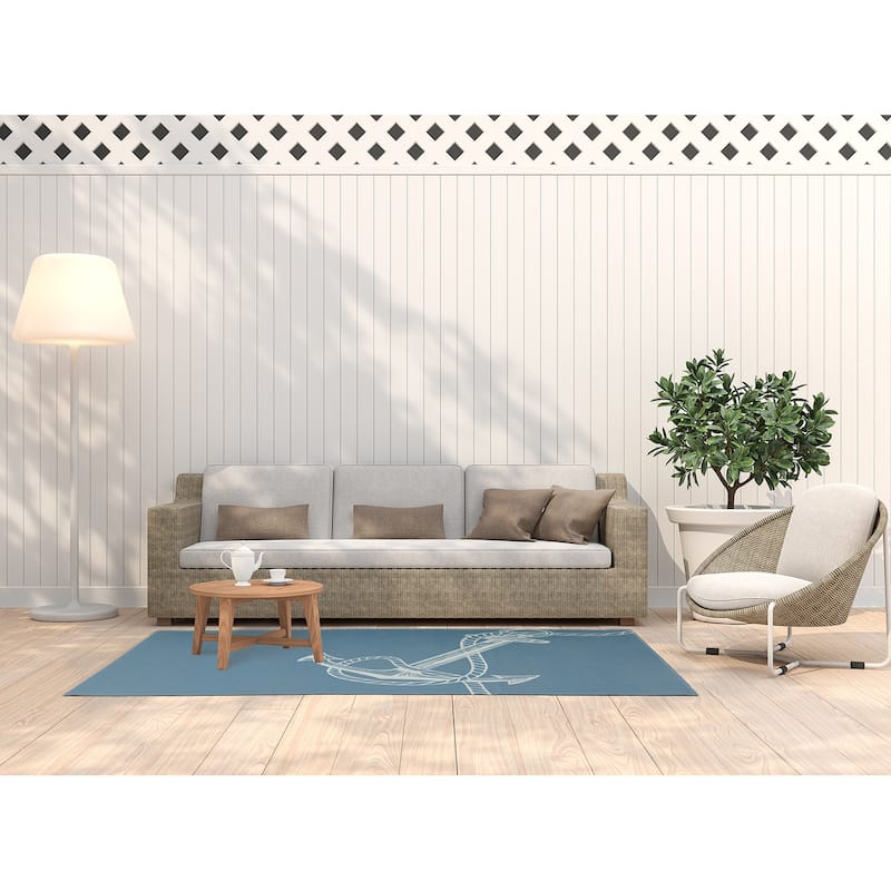 Anchored Nautical Indoor/Outdoor Rug