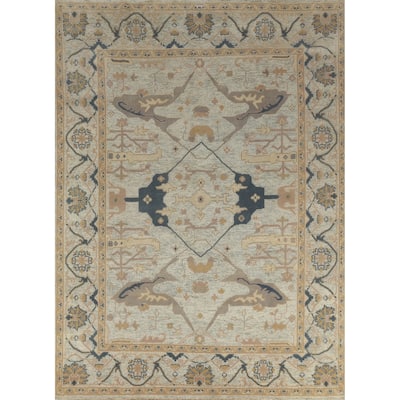 Oushak Indian Area Rug Handmade Oriental Blue Wool Carpet - 8'3" x 10'3"