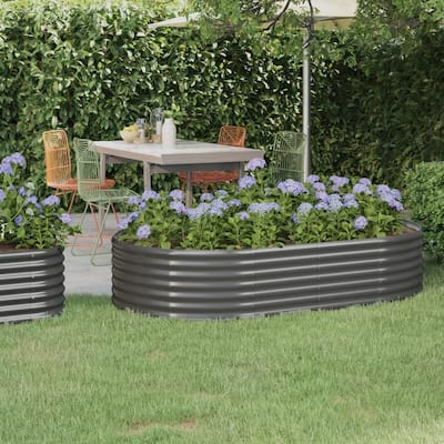 vidaXL Garden Raised Bed Patio Outdoor Raised Planter Box Powder-coated Steel
