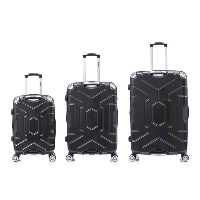 3 Piece Technology PC Hardshell Lightweight Durable Suitcase with Rotating Wheels and Adjustable Ergonomic Telescopic Handle