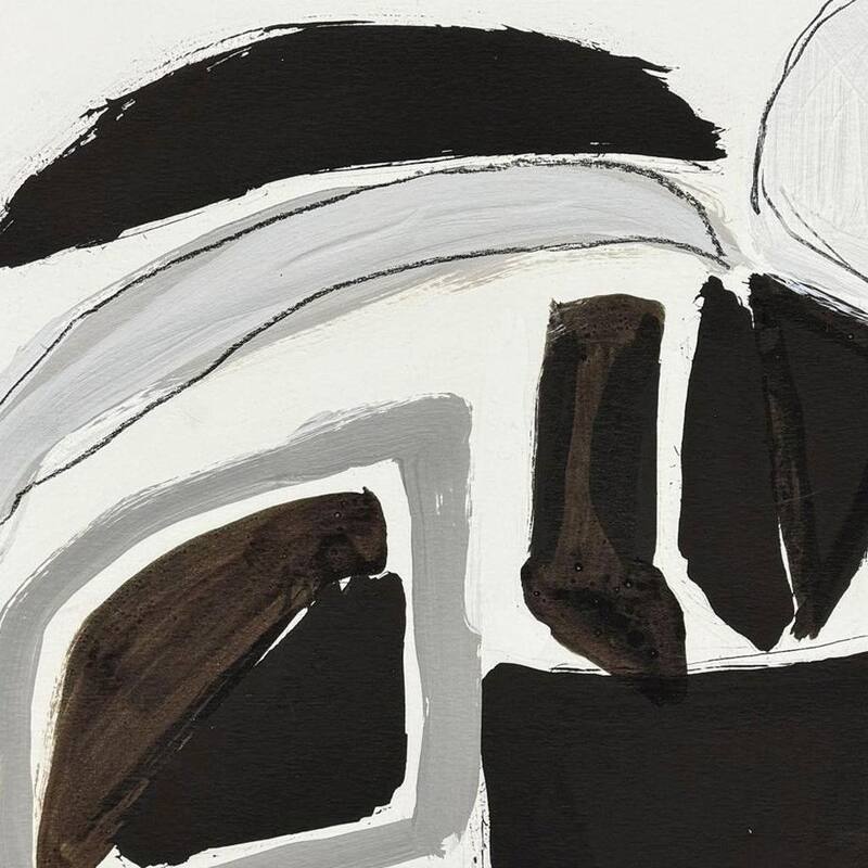 HomeRoots Modern Abstract Graphic Shapes Black Framed Wall Art