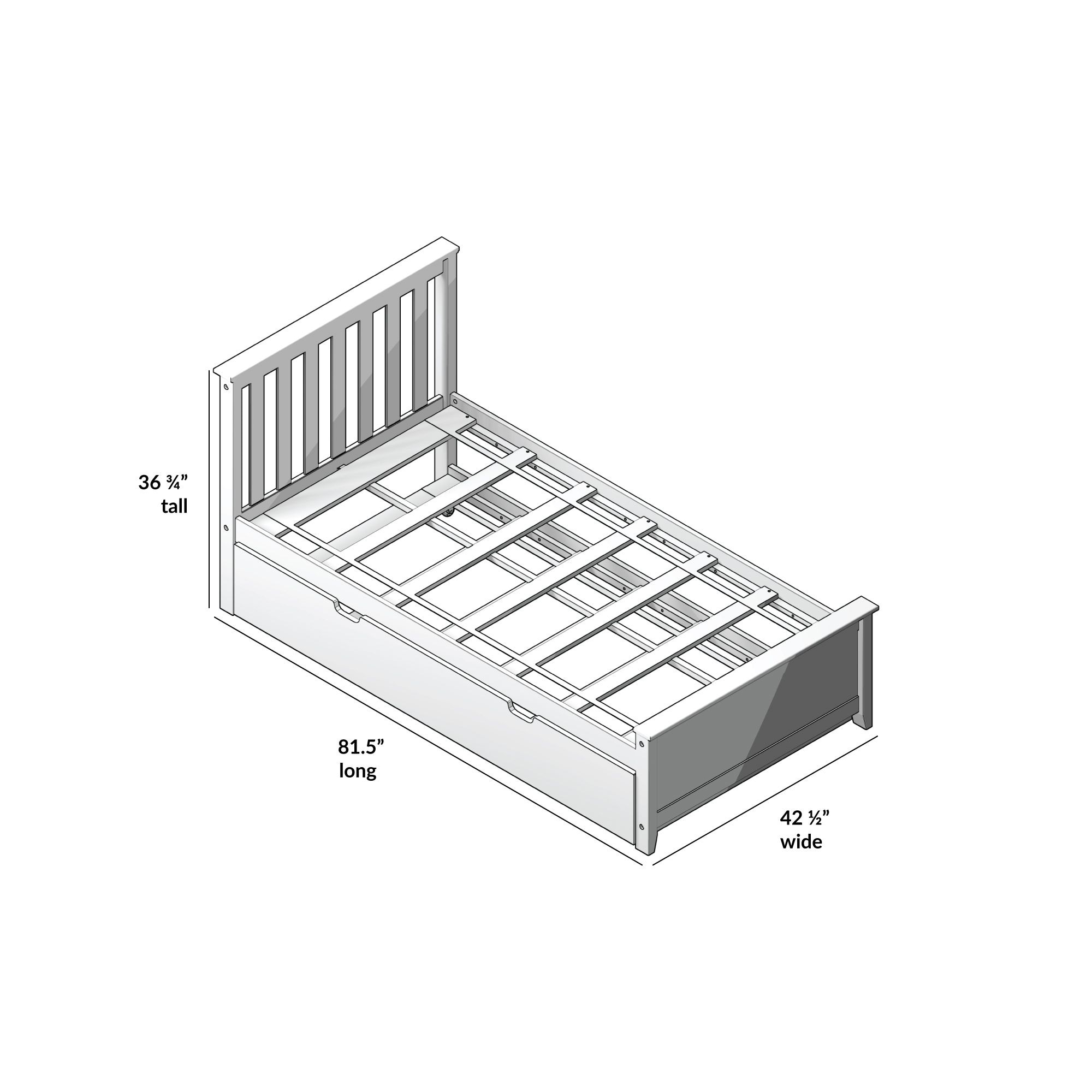 Max & Lily Twin-Size Bed with Trundle