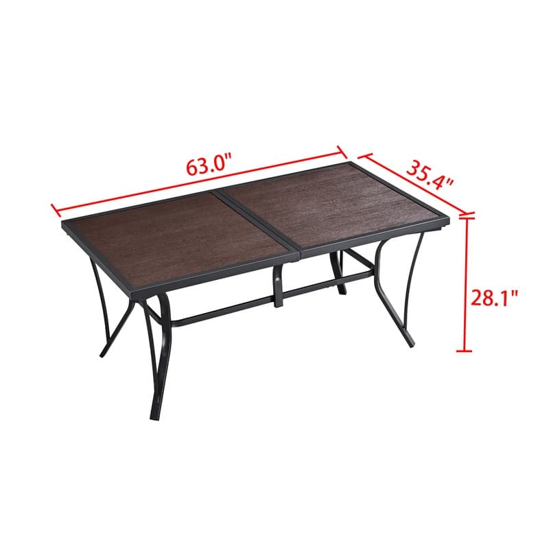 Patio Festival 63" Outdoor Metal Dining Table