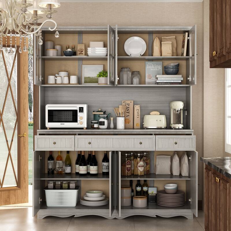 Bookcase Buffet Hutch Storage Pantry Cabinet Sideboard Storage Cabinet