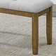 preview thumbnail 5 of 3, Darla Walnut Oak Dining Bench in Light Gray Fabric with Tufting