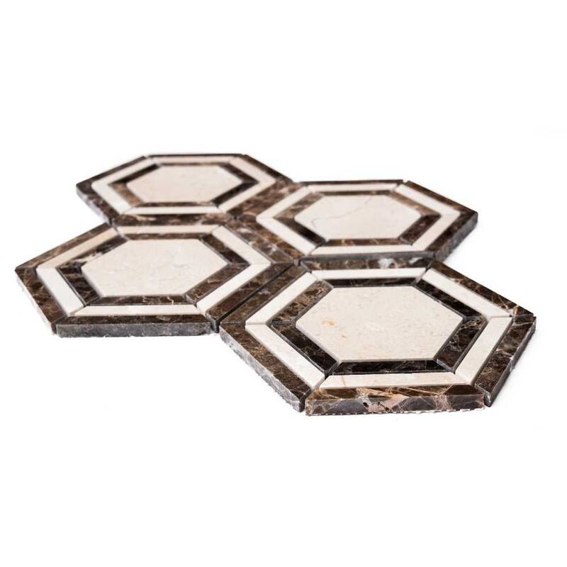 Santorini 4x4 Marble Hexagon Mosaic Tile - Floor, Wall & Backsplash