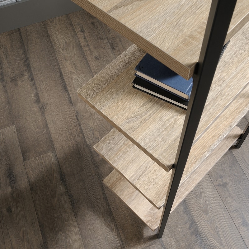 Wood Bookcase with Thick Shelves, Brown - 23.43" W x 13.66" D x 59.33" H