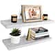 Designer 24" Floating Wall Shelves, Large Wooden Rack Set of 2 - Grey