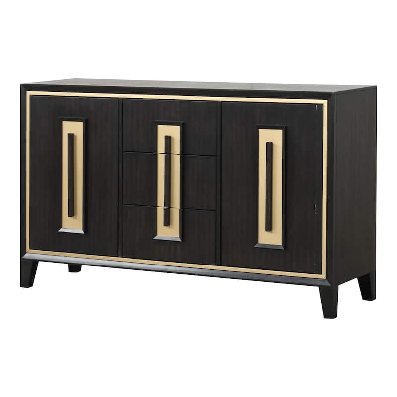 Furniture of America Nyx Modern Espresso Wood 3-Drawer Server with Doors