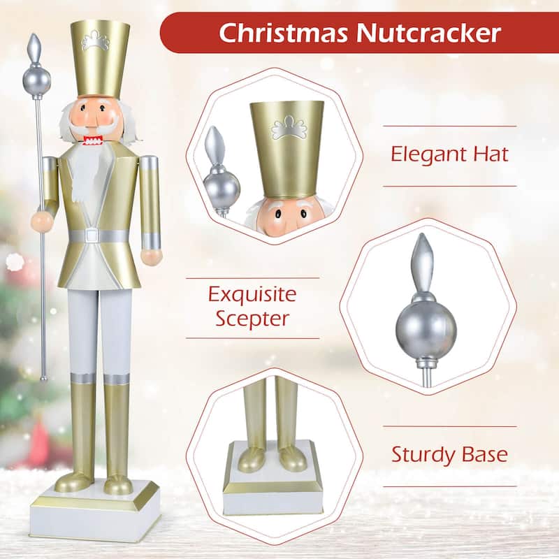 Costway 4’ Christmas Nutcracker with High Hat & Beautiful Scepter, - See Details