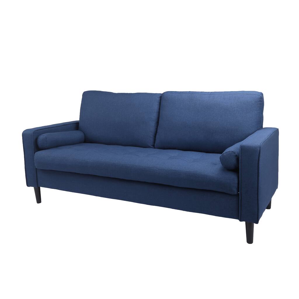 73.6" Loveseat Pillow Back Fabric Upholstered Sofa & Couches Design with Rubber Wood Legs Support and Back & Seat Removable