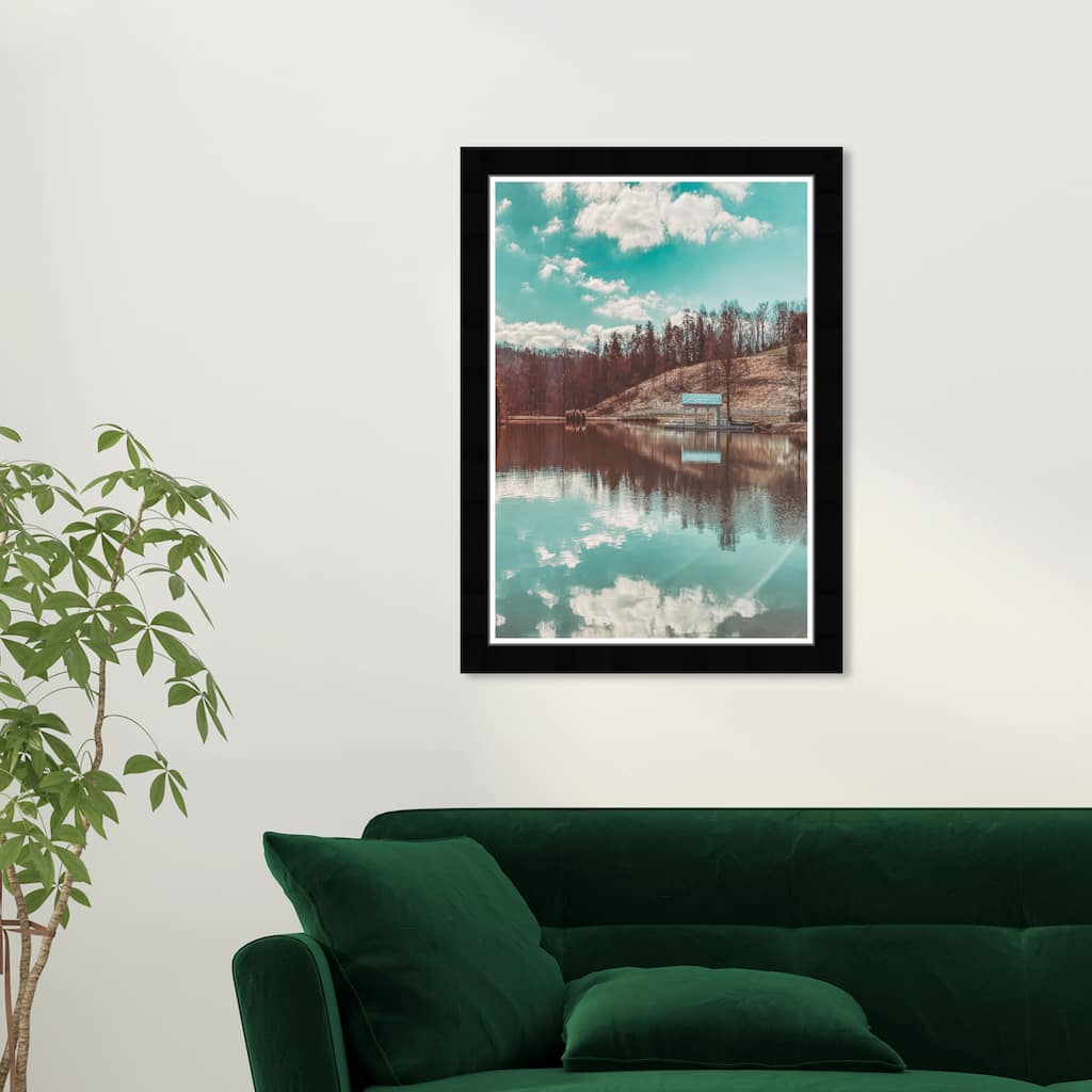Wynwood Studio Prints Floral and Botanical Lake Blackberry Farm Blue and Modern & Contemporary Wall Art Canvas Print