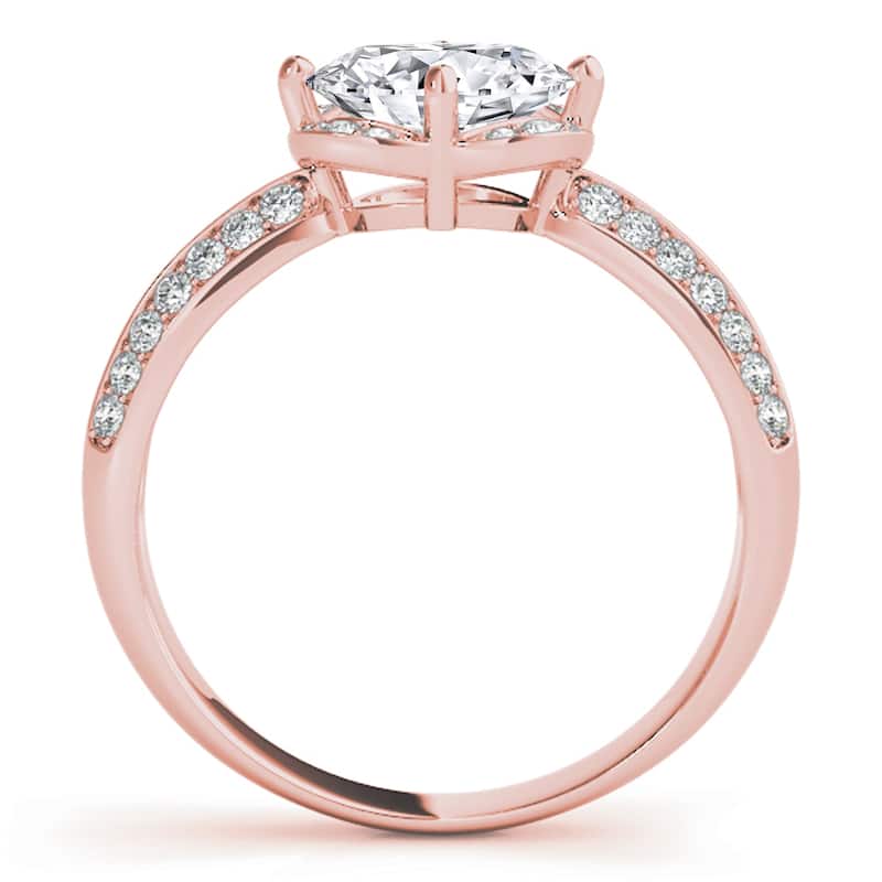 Auriya 14k Rose Gold Lab Grown Oval Diamond Halo Engagement Ring 0.50 to 5.00 ct. tw. (F-G VS)