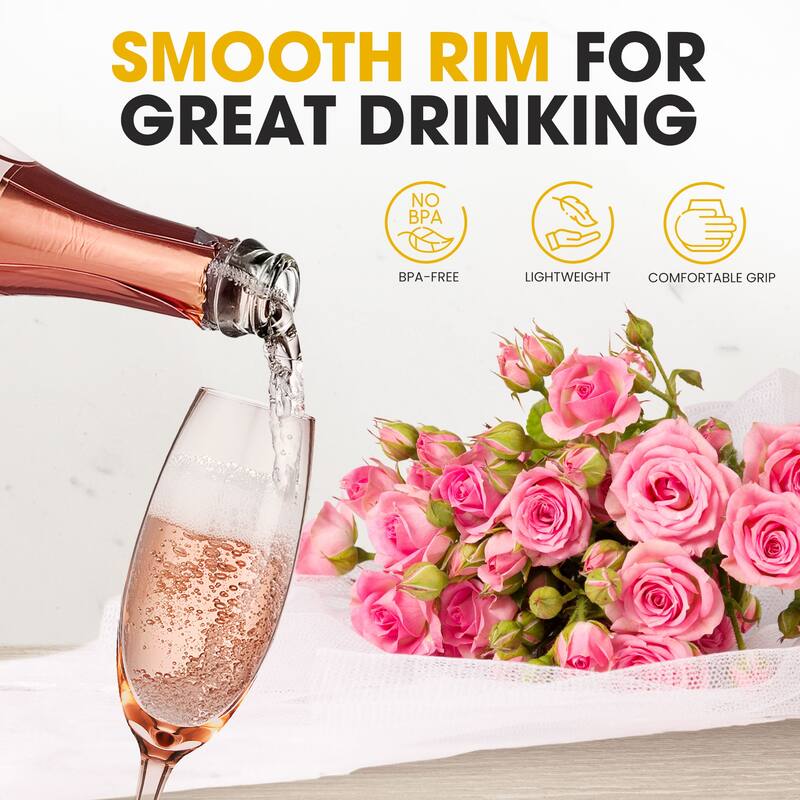 Berkware Luxurious and Elegant Sparkling Colored Glassware - Champagne Flutes