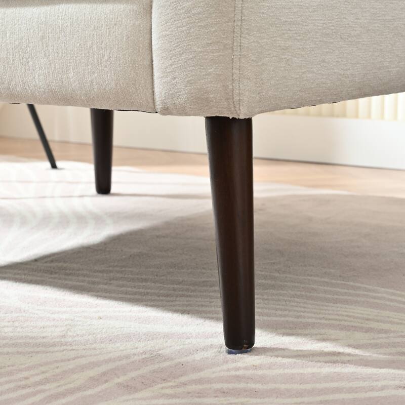 Modern Fabric Accent Chair with Wood Legs