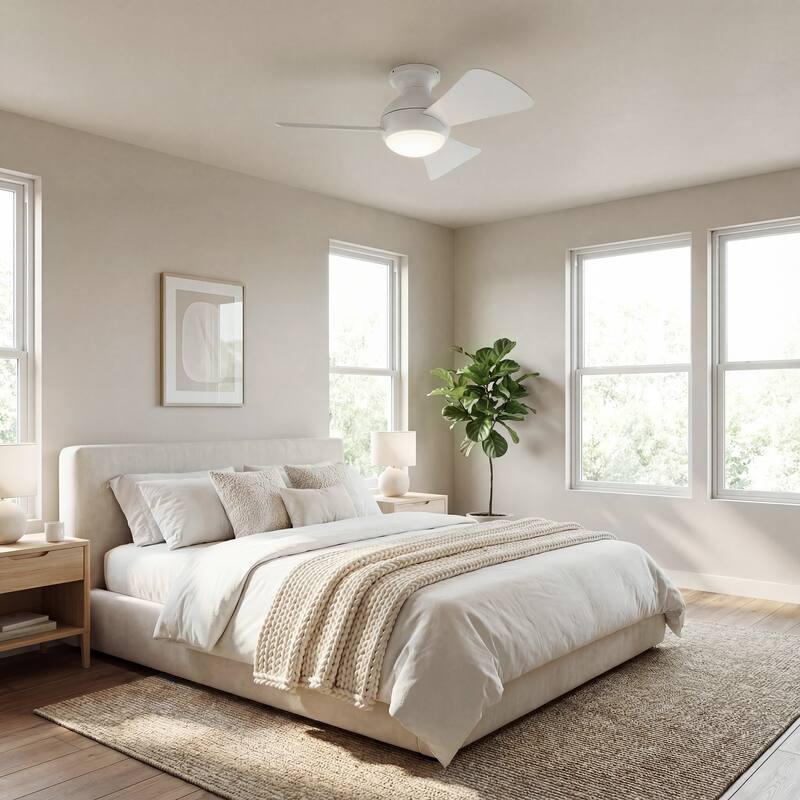 Kichler Lighting Sola Collection 34-inch Matte White LED Ceiling Fan