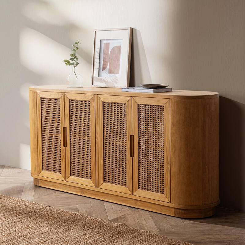 Adelheid Pine Wood Sideboard Buffet by Kosas Home - Natural