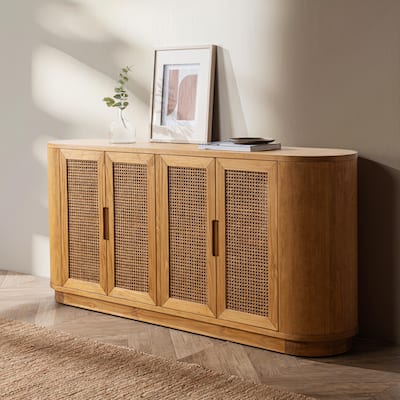 Adelheid Pine Wood Sideboard Buffet by Kosas Home