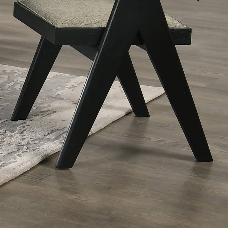 Furniture of America Rockinwel Modern Black Solid Wood Arm Chair (Set of 2)