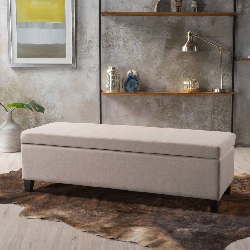 Storage Ottoman with Dense Foam Padding and Ample Space for Modern Living and Multi-Functional Use