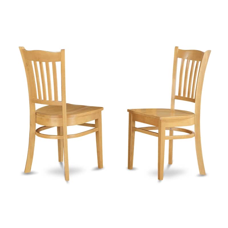 7-Piece Oval Natural Oak Finish Solid Wood Top Dining Table with 6 Slat Back Wood Seat Dining Chairs, Seats 6