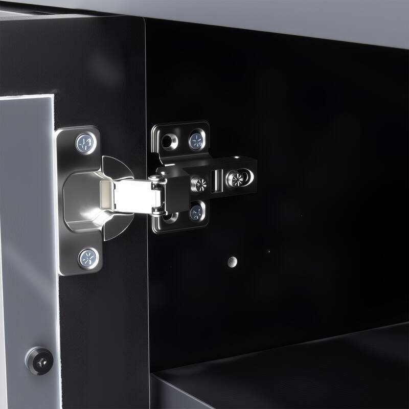 128" Wall Unit Entertainment Center for TVs up to 80", Modern Media Console with Glass Cabinets