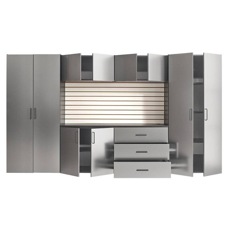 Astro Series 128 in. W x 79 in. H x 20 in. D Garage Cabinet Set A (7-Piece) - 19.69" D x 126" W x 78.74" H.