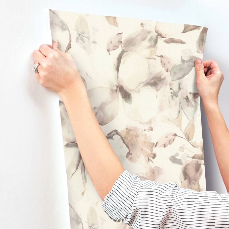 A-Street Prints Liliana Neutral Floral Wallpaper